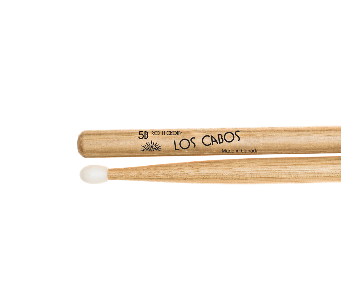 Los Cabos 5B Red Hickory Nylon Tip Drumsticks