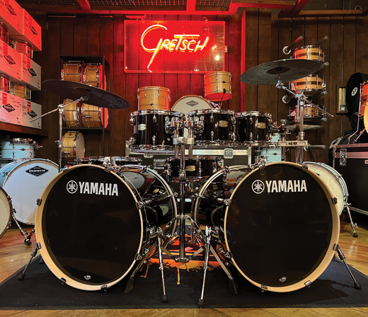 YAMAHA Stage Custom 8-piece Drum Kit in Raven Black (Double Bass)