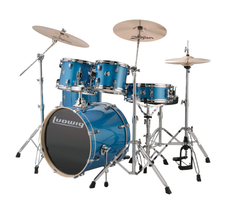 Ludwig Evolution Fusion 5-Piece Drum Kit with Hardware in Blue Sparkle
