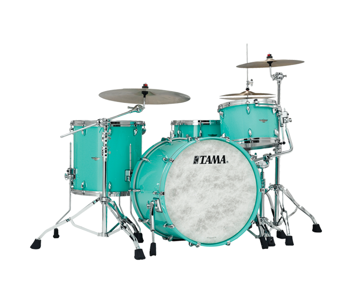 TAMA Star Walnut 4-piece Shell Pack in Grand Aqua Blue