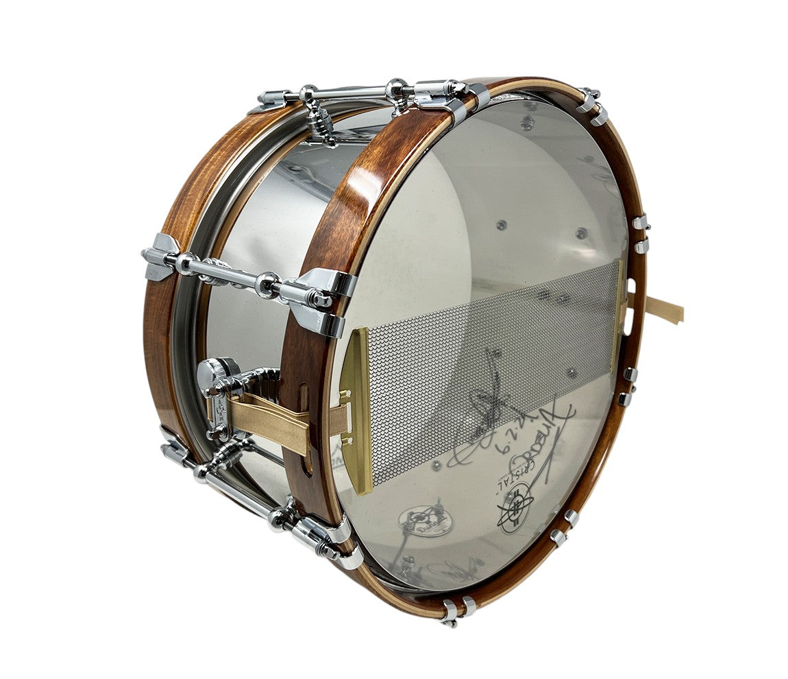 Dunnett Classic 14" x 7" Snare Drum in Polished Stainless Steel with American Maple Wood Hoops