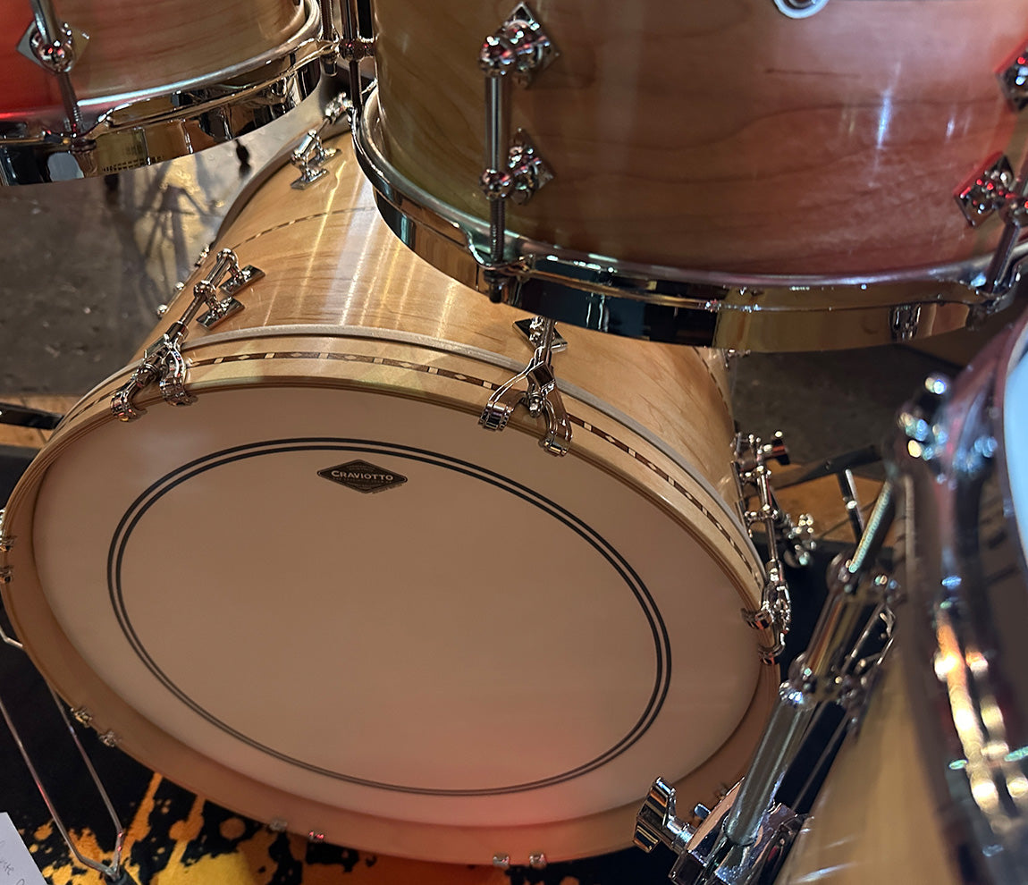 Craviotto 4 piece Shell Pack in Maple with Walnut inlays 45' Edges