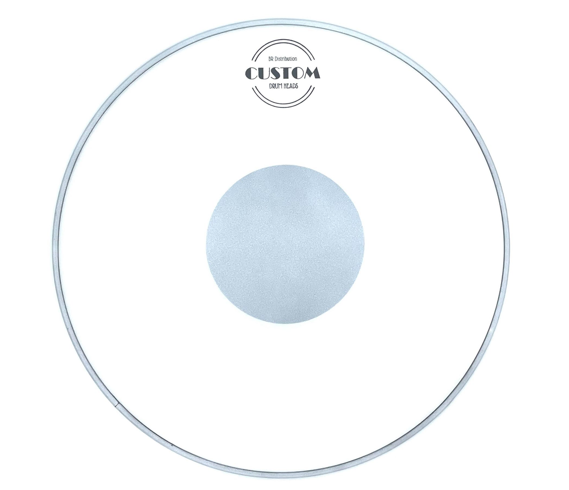 Custom Percussion 14" White Coated Drum Head with Black Dot