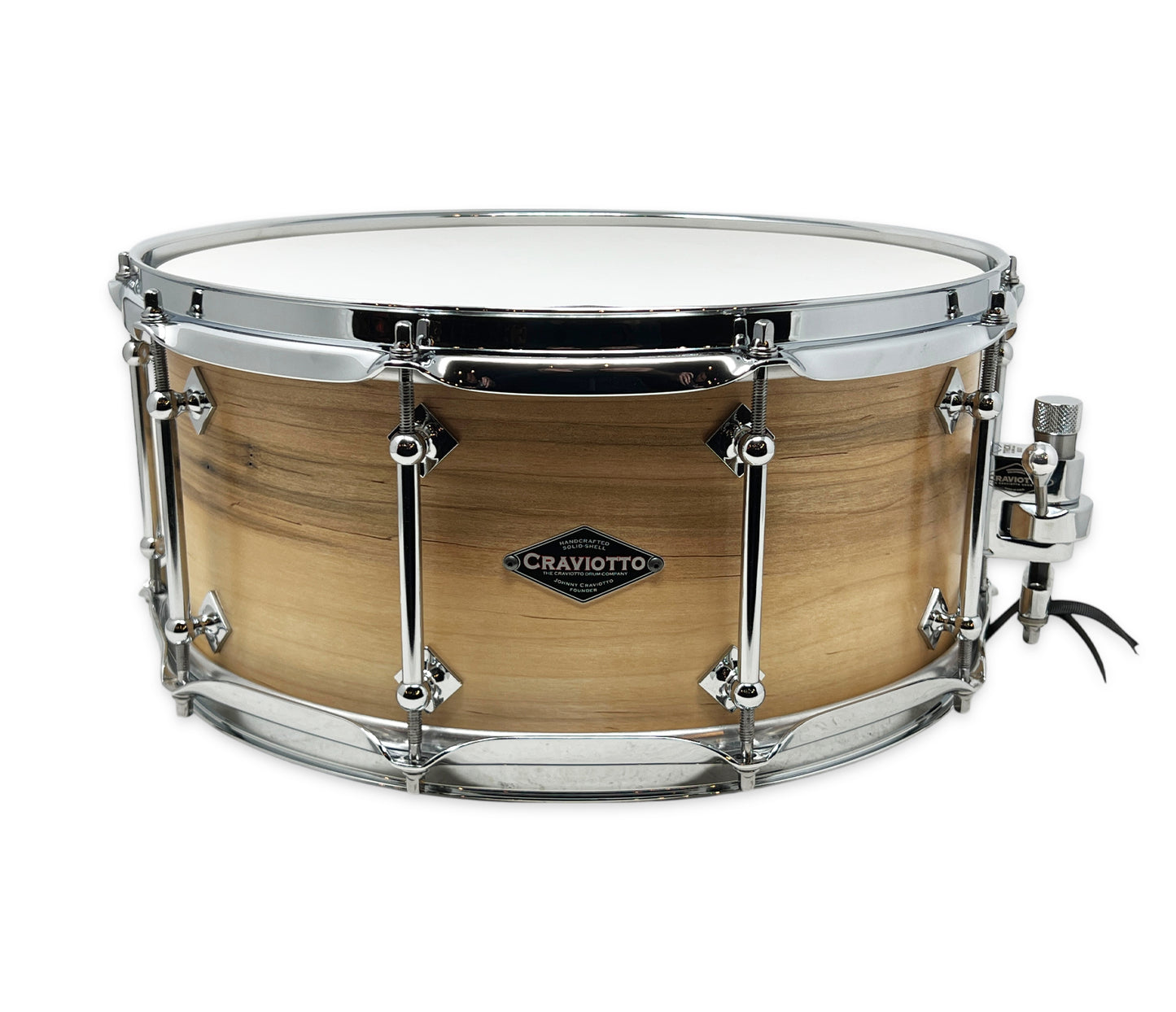 craviotto custom shop solid ambrosia 14 x 6 5 snare drum w 45 edges