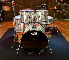 Natal DNA 5-piece Drum Kit with Hardware and Cymbals in Silver