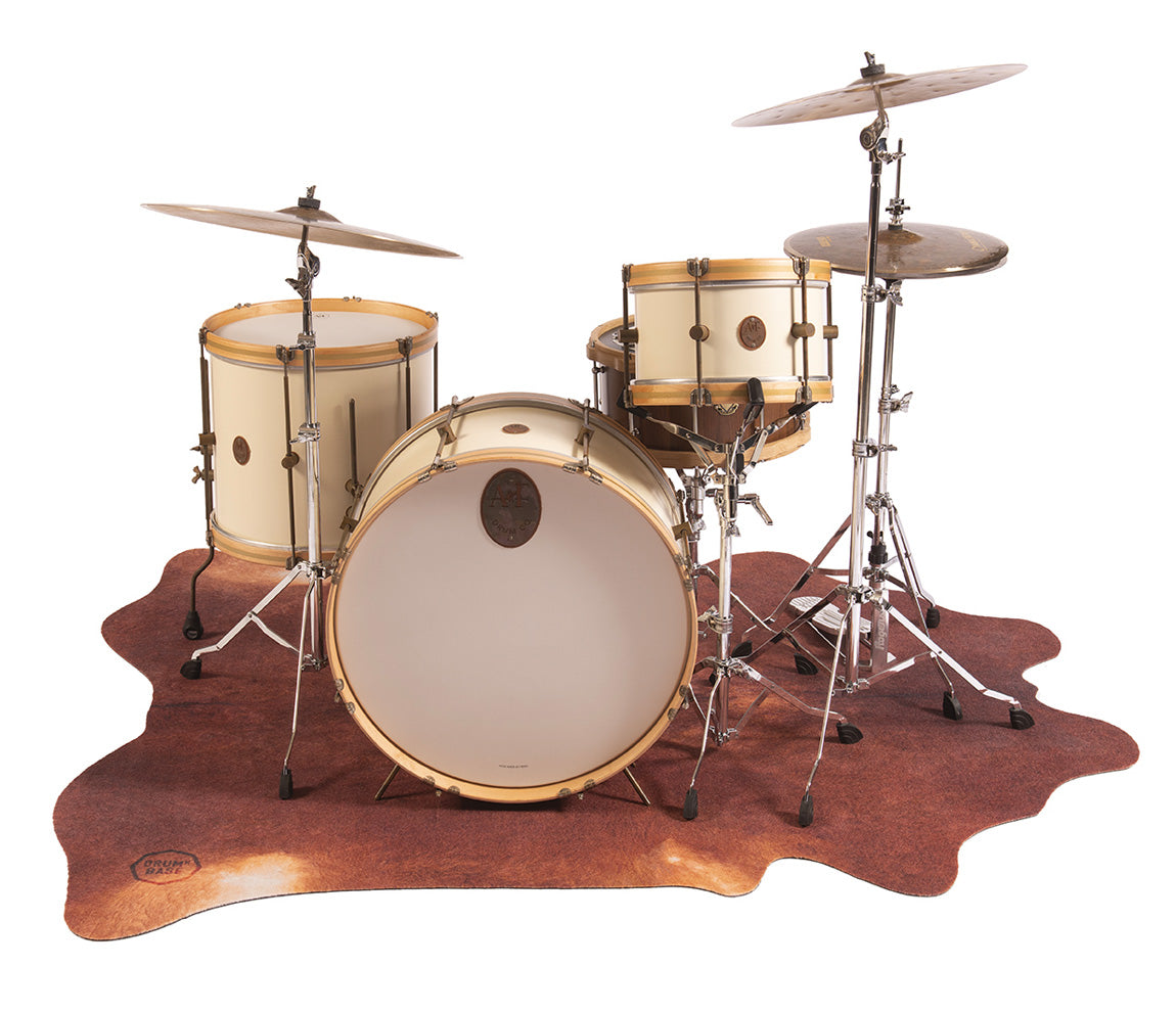 Drum N Base Vegan Cow Print Drum Rug - Red/Brown - 185 x160cm