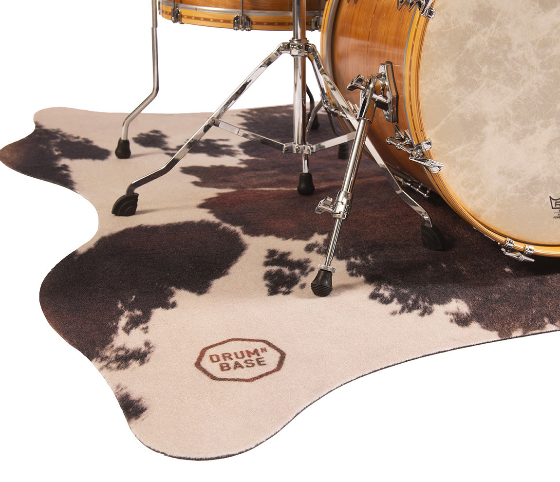 Drum N Base Vegan Cow Print Drum Rug - Black & White - 185 x160cm