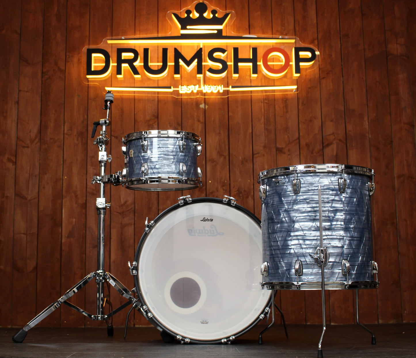 Ex Demo Ludwig Legacy Mahogany 3-Piece Shell Pack in Sky Blue Pearl