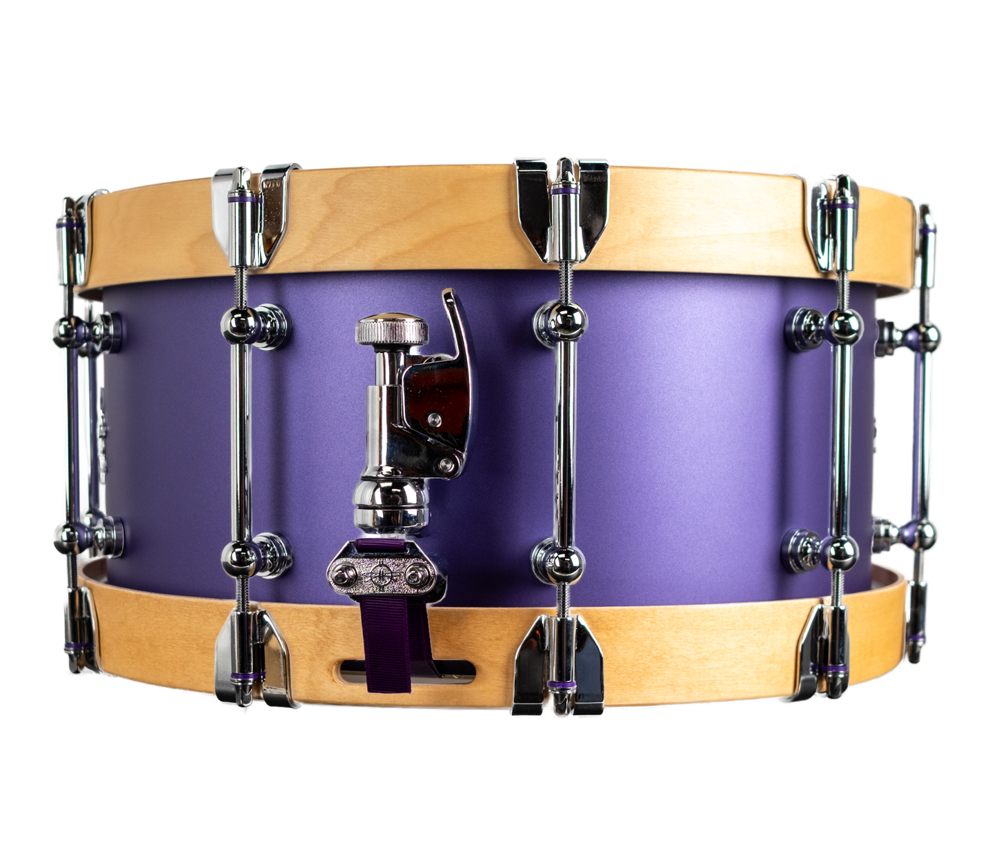 Dunnett Classic StereoPly 14" x 7" Snare Drum in Matte Purple with Maple Hoops