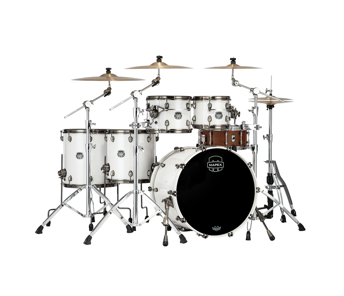 Mapex Saturn Evolution Workhorse Birch 5-Piece Shell Pack in Polar White