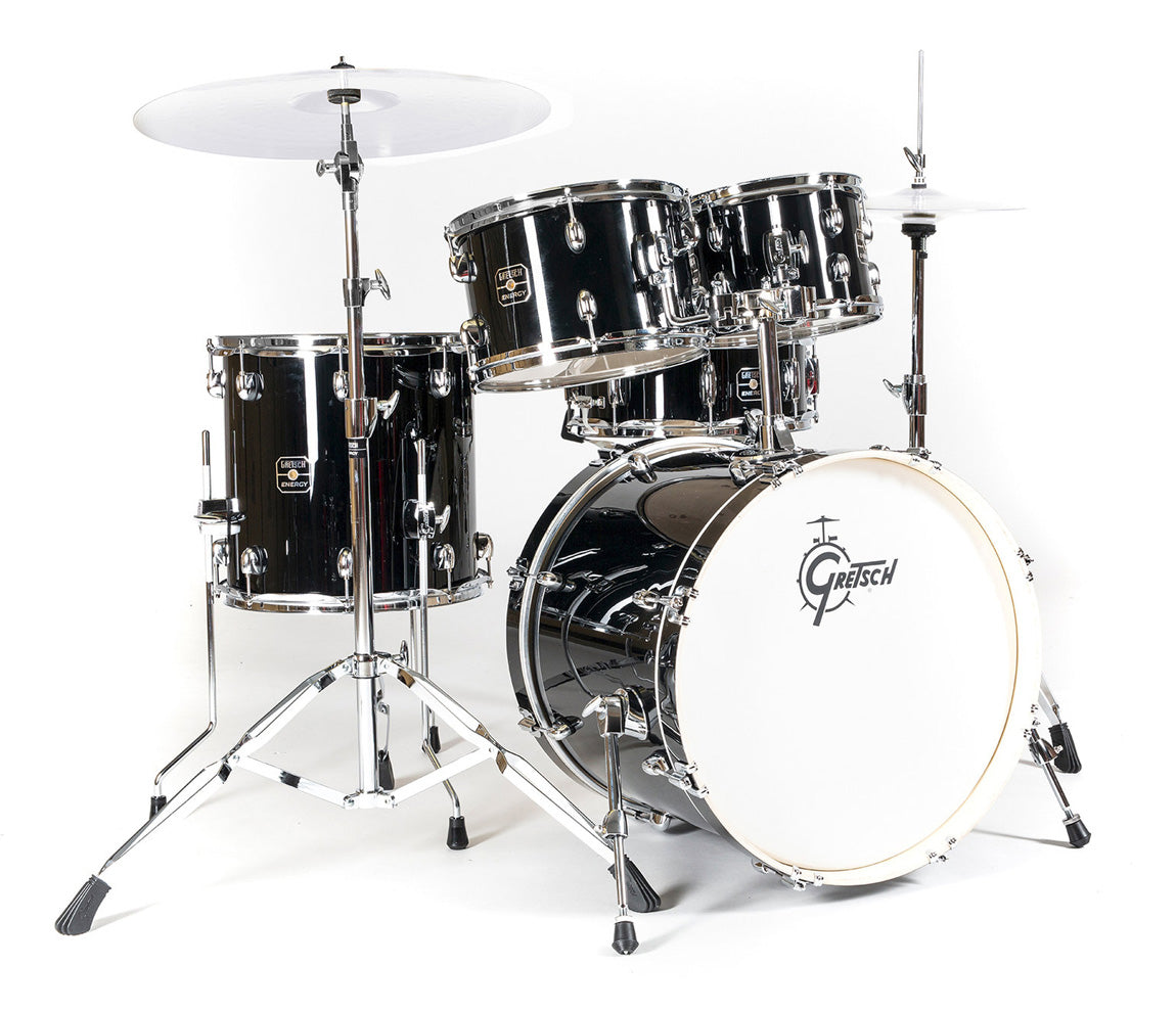 Gretsch Energy 1 20" 5-piece Shell Pack with 4-piece Hardware Pack in Black