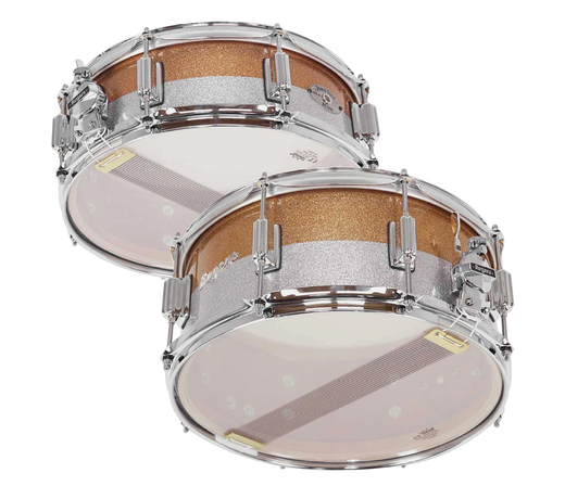Rogers Powertone Snare Drum in Gold and Silver Lacquer