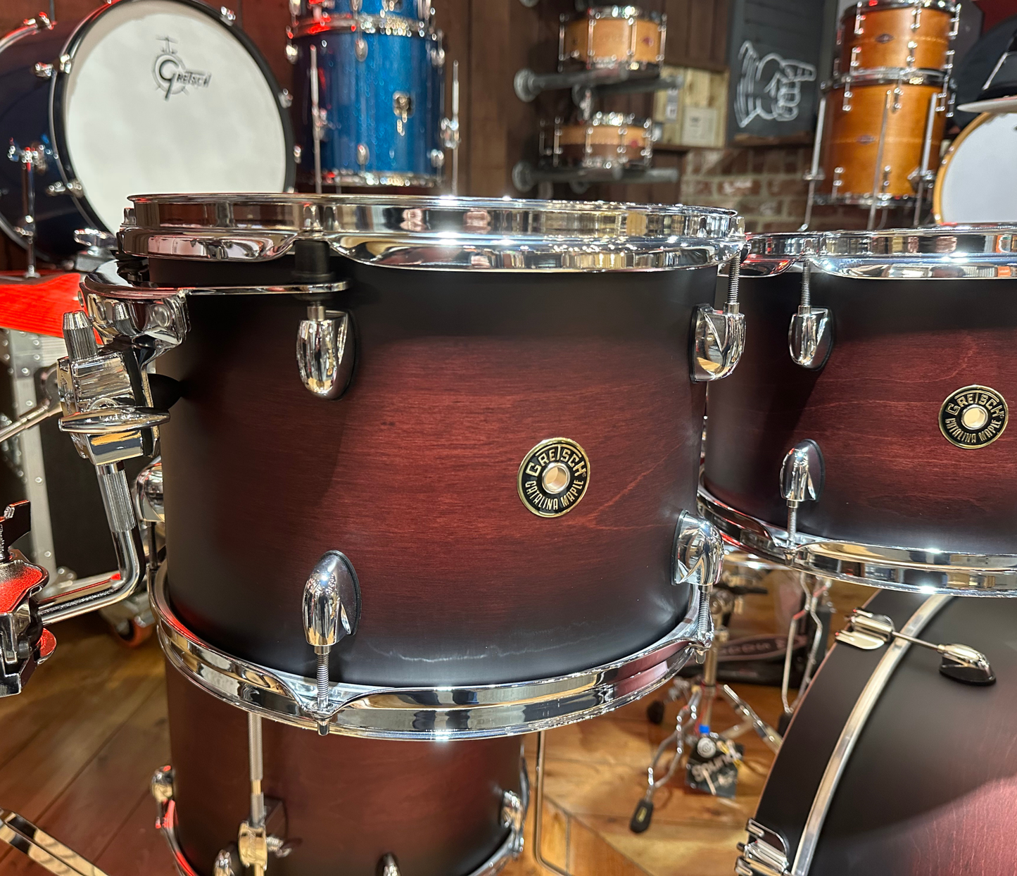 Gretsch Catalina Maple 22" 7-Piece Shell Pack In Satin Deep Cherry Burst