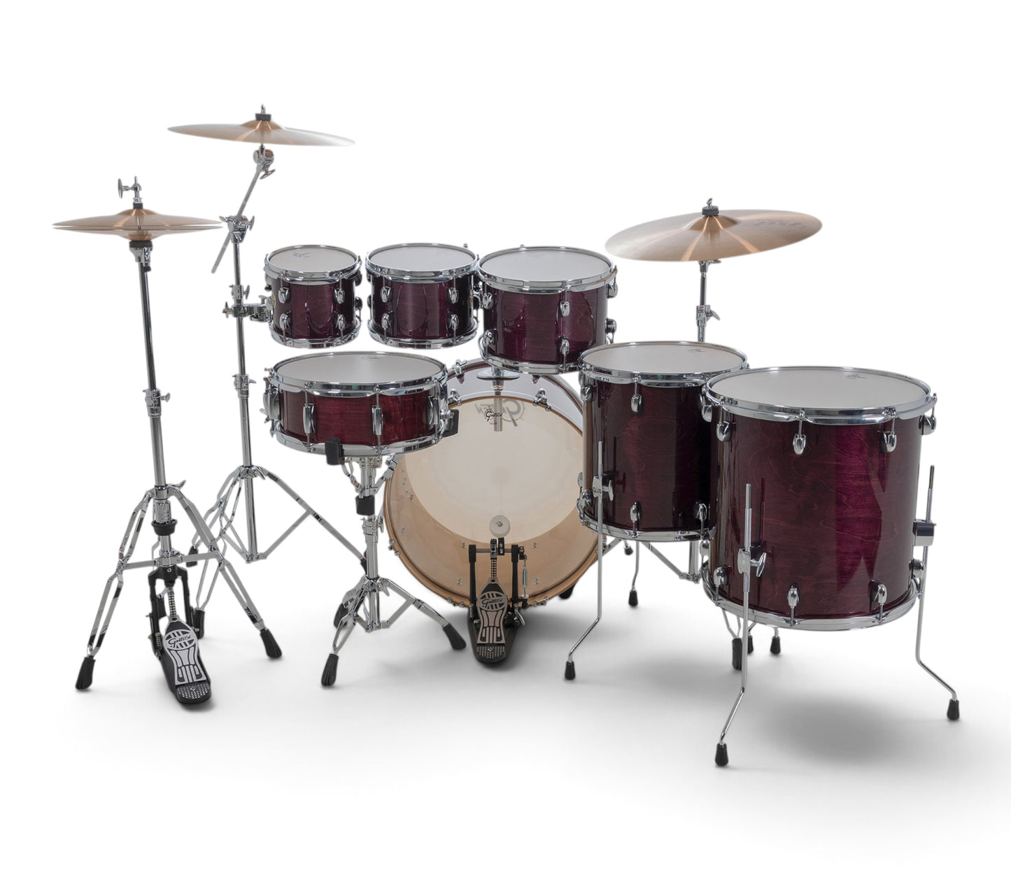 Gretsch Catalina Maple 22" 7-piece drum kit in Purple Gloss – straight-on front view