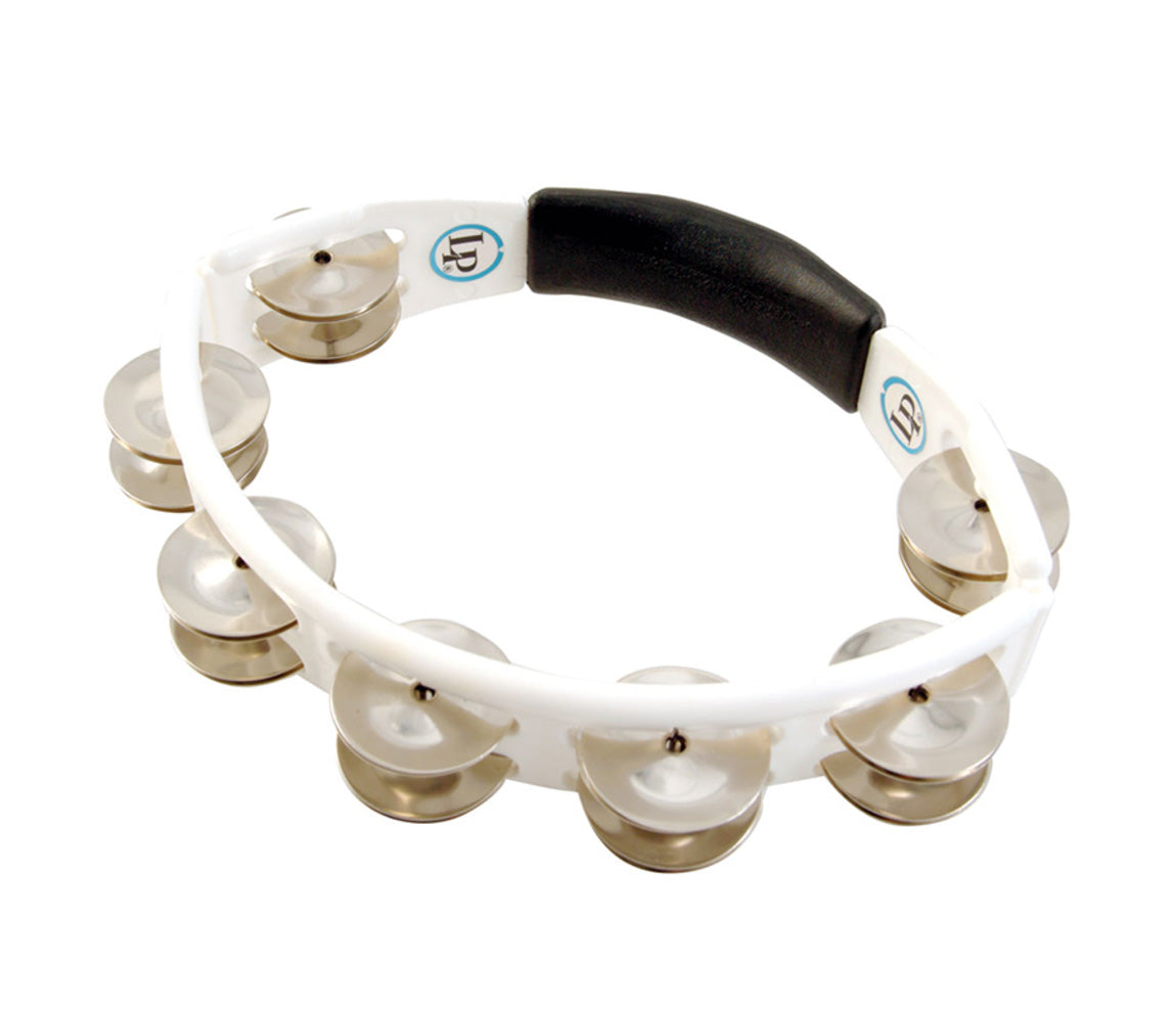LP Cyclops Hand Held Tambourine Steel Jingles in White