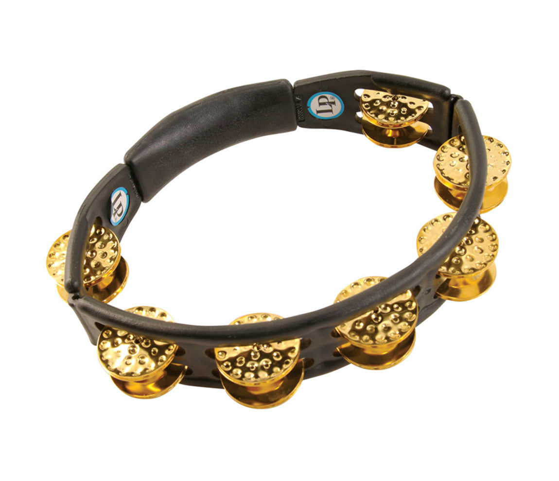 LP Cyclops Hand Held Tambourine Hammered Brass Jingles in Black
