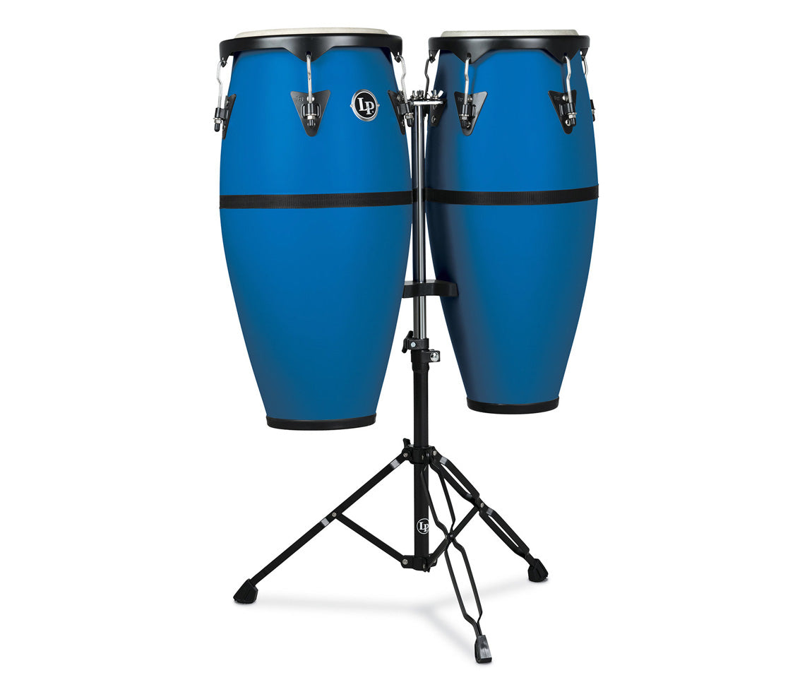 LP Discover Conga Set 10" & 11", HD Shell with Double Stand in Race Car Blue
