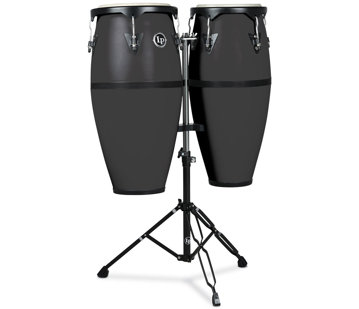 LP Discover Conga Set 10" & 11", HD Shell with Double Stand in Black Onyx