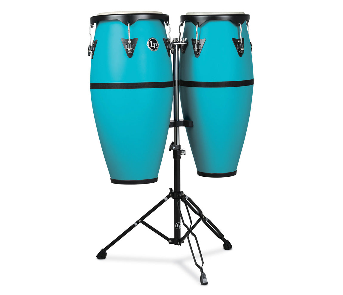 LP Discover Conga Set 10" & 11", HD Shell with Double Stand in Seafoam