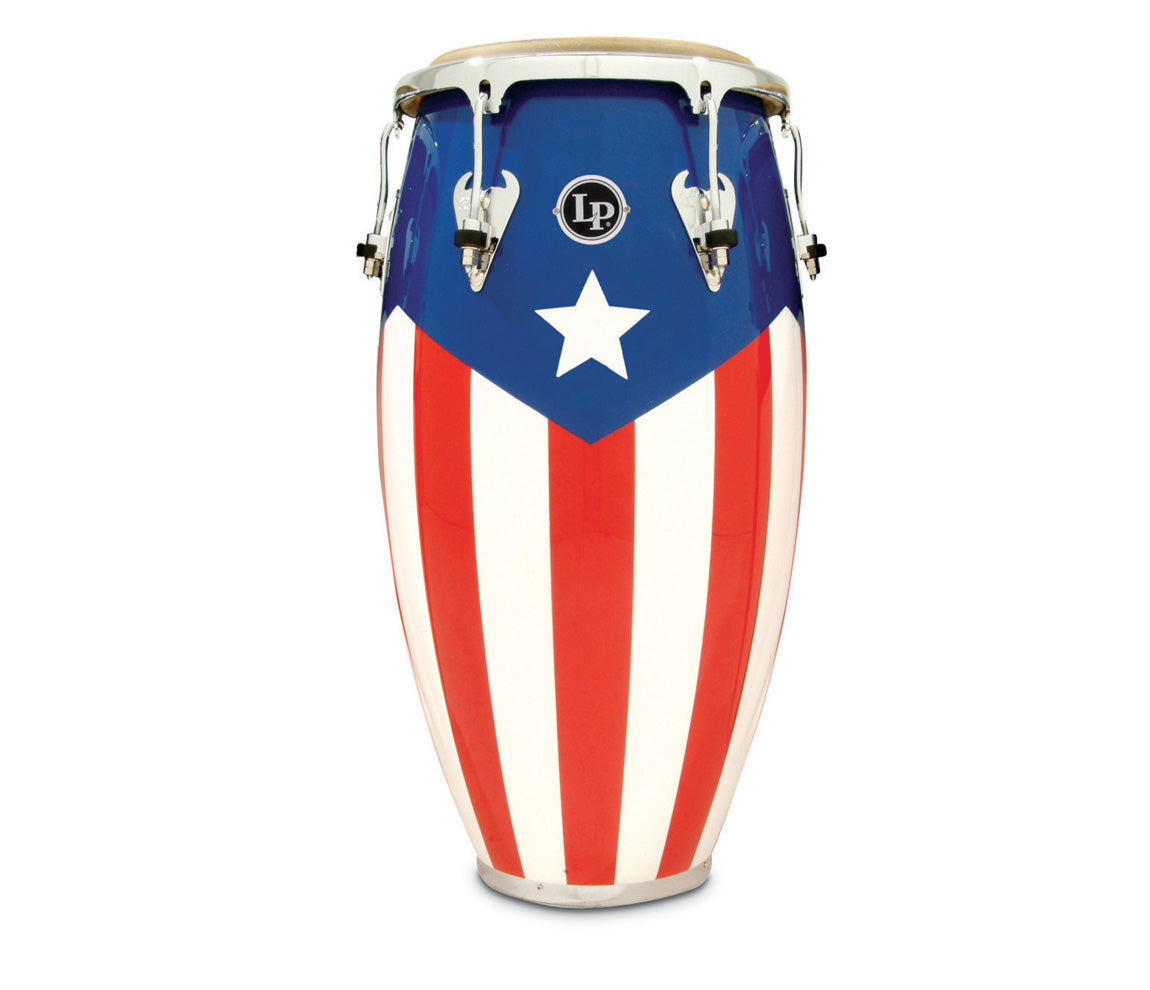 LP Matador Wood 11 3/4" Conga in PR Flag Chrome Hardware
