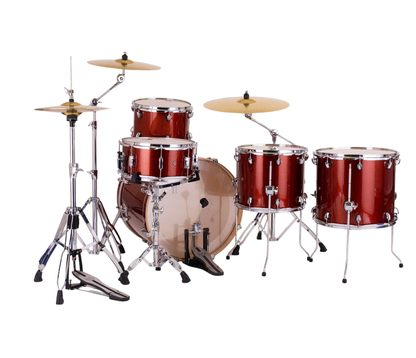 Mapex Mars Birch 5-Piece Crossover Shell Pack in Blood Orange Sparkle