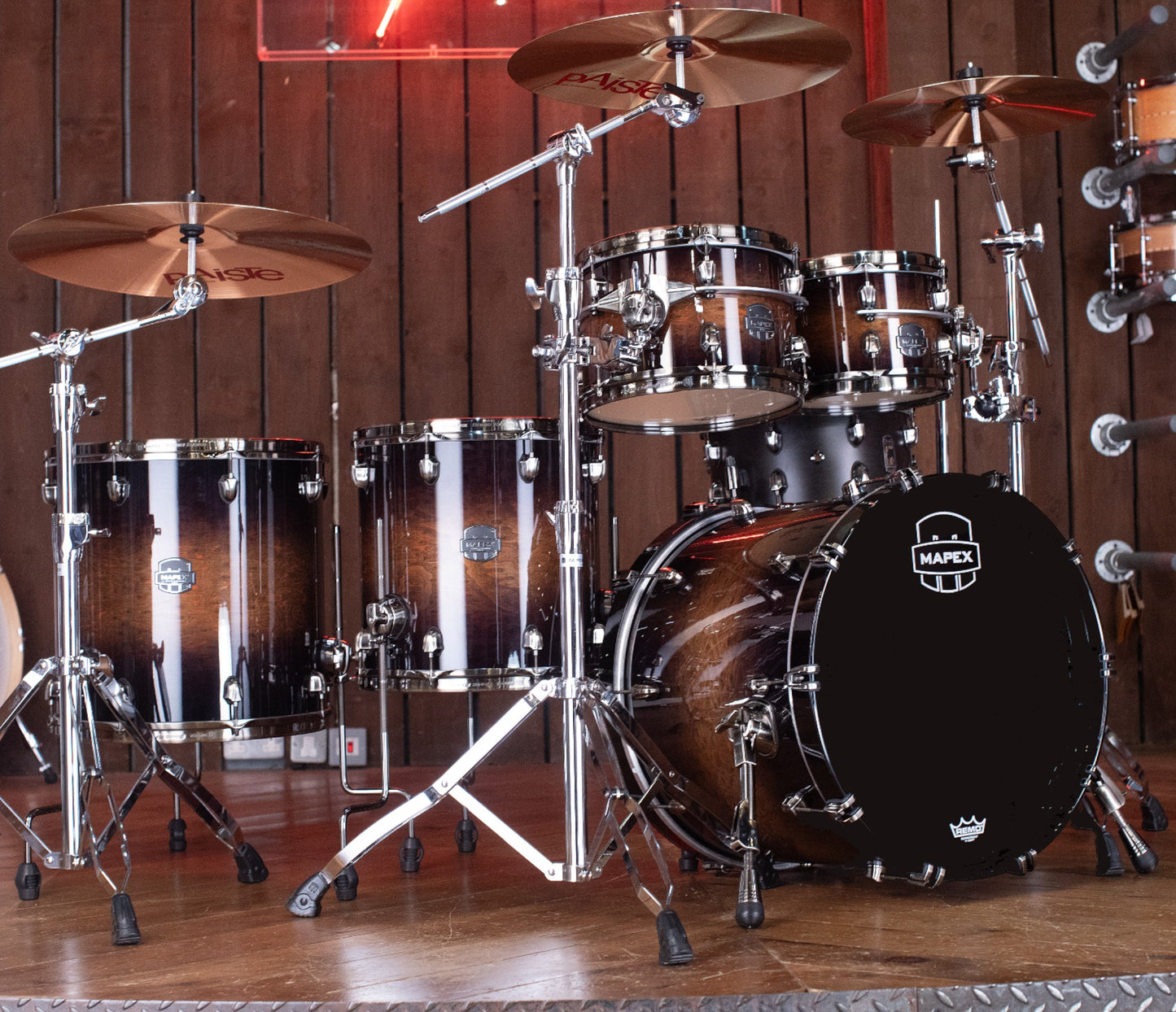 Mapex Saturn Evolution 5 Piece Shell Pack in Exotic Night Forest Burst Lacquer