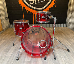 REDUCED - Pre-Loved Pearl Crystal Beat 3-piece Shell Pack in Ruby Red