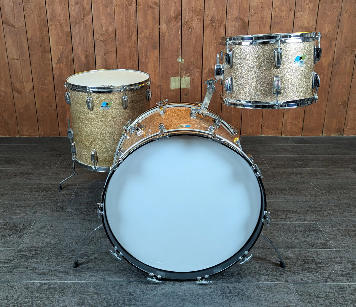 Pre Loved Vintage Ludwig 22" 3-Piece Shell Pack in Champagne Sparkle – Circa 1974