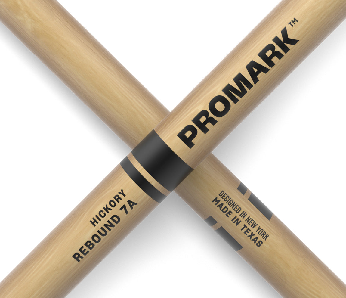 ProMark Rebound 7A Hickory Drumstick, Oval Nylon Tip