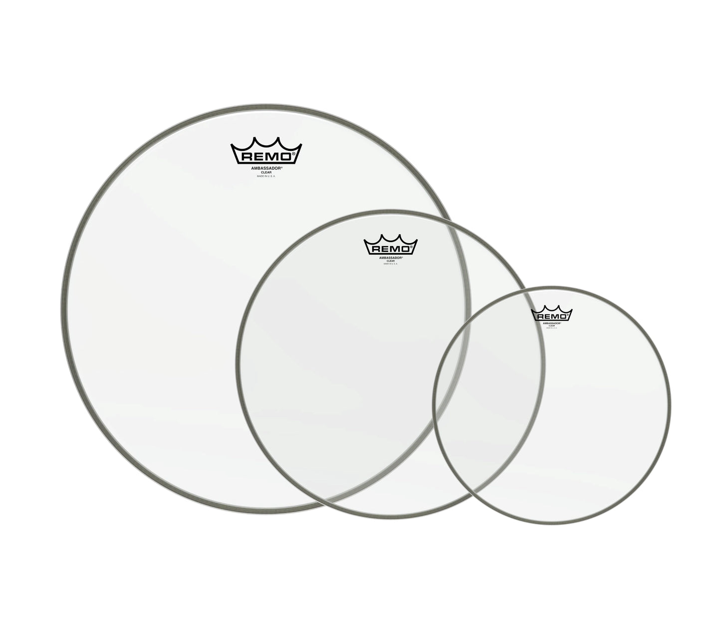 Remo Ambassador Clear Tom Pro Pack 10"/12"/14"