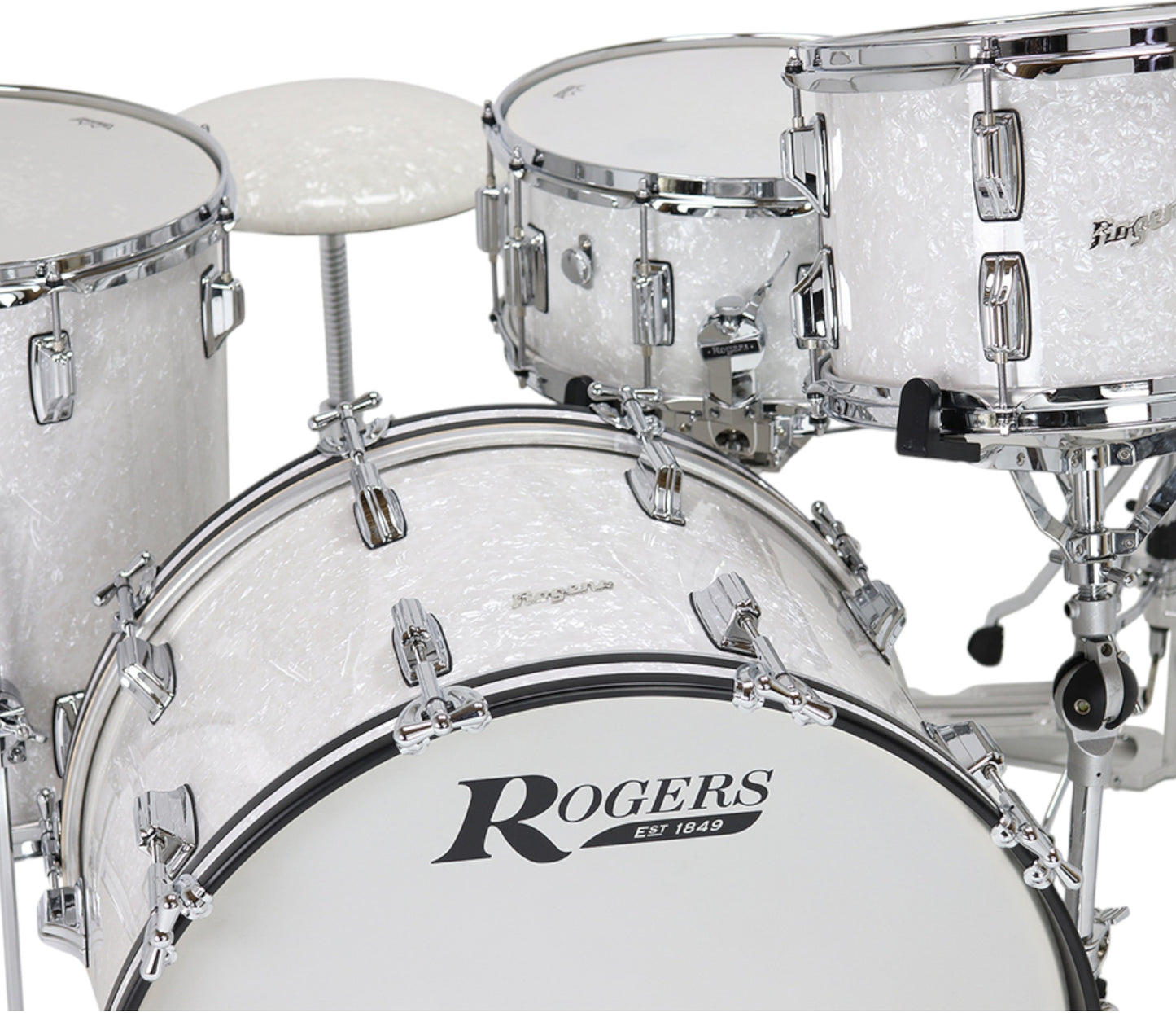 Rogers USA Covington 20" 3-Piece Shell Set in White Marine Pearl
