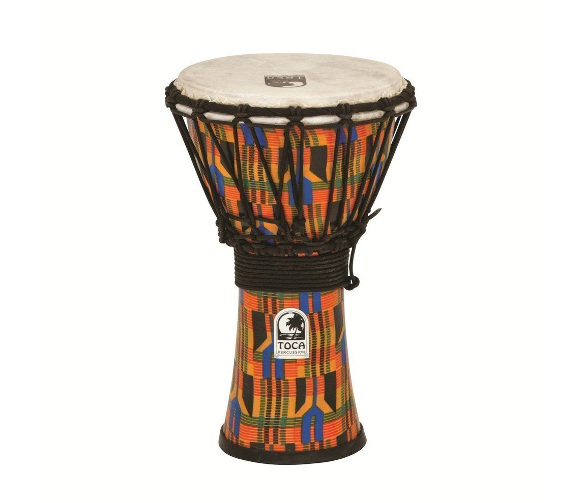 Toca Freestyle 7" Rope Tuned Djembe in Kente Cloth
