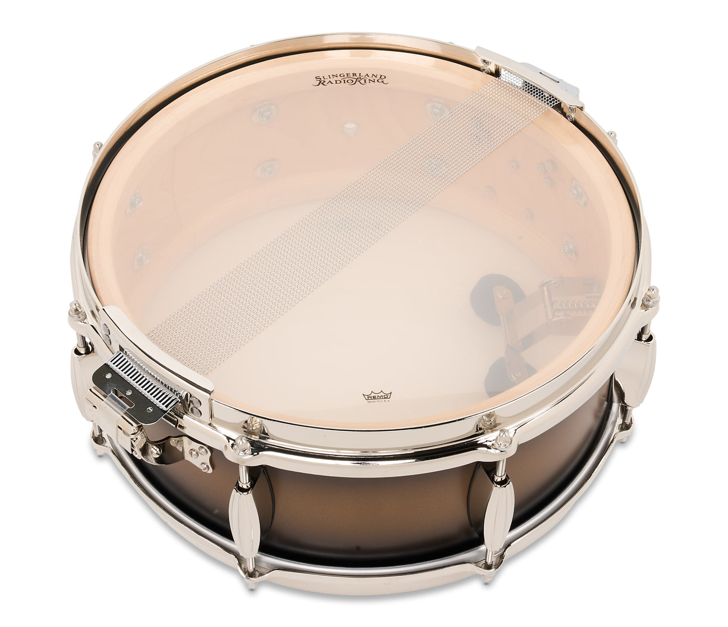 Slingerland Radio King 14" x 5.5" Snare Drum In Black and Gold Lacquer