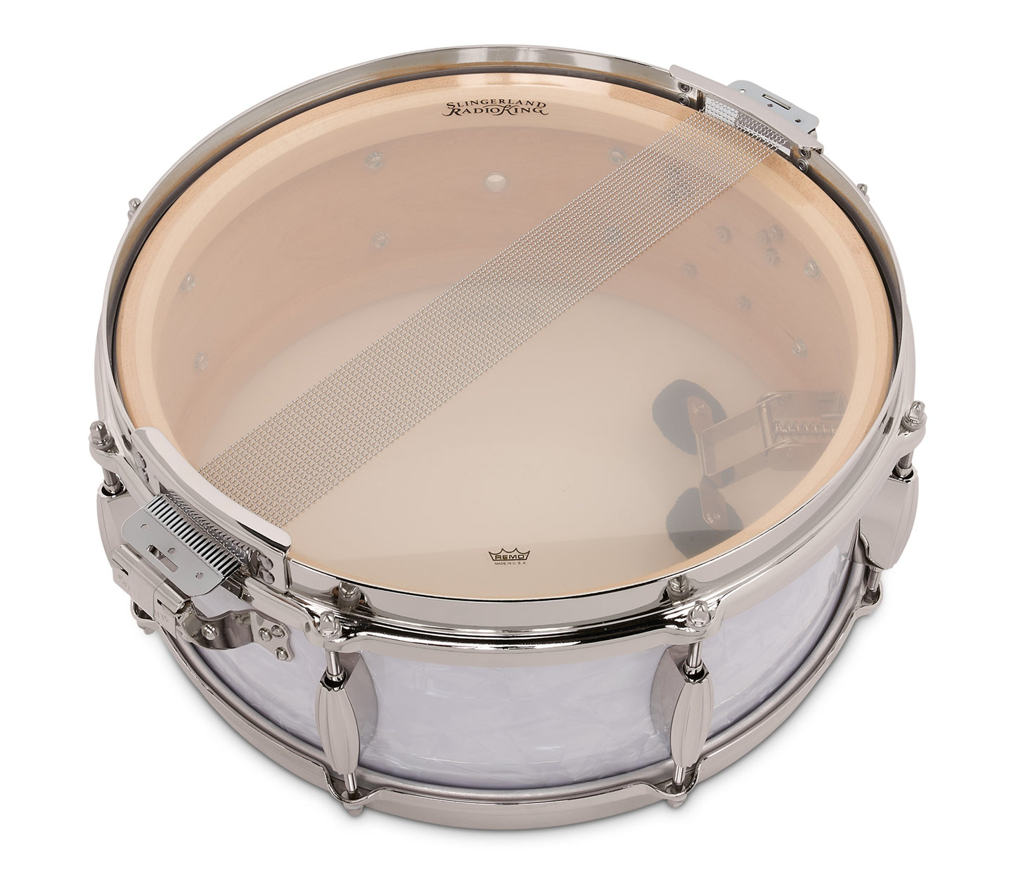 Slingerland Radio King 14" x 5.5" Snare Drum In White Marine Pearl