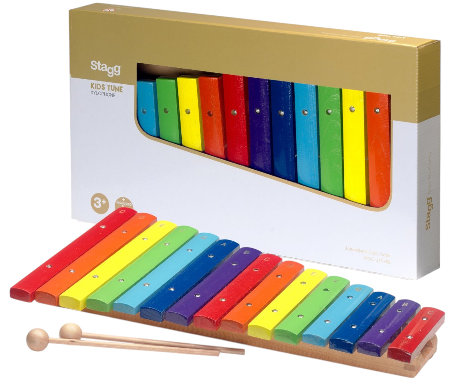 Stagg Kids Tune Xylophone with 15 Rainbow Keys