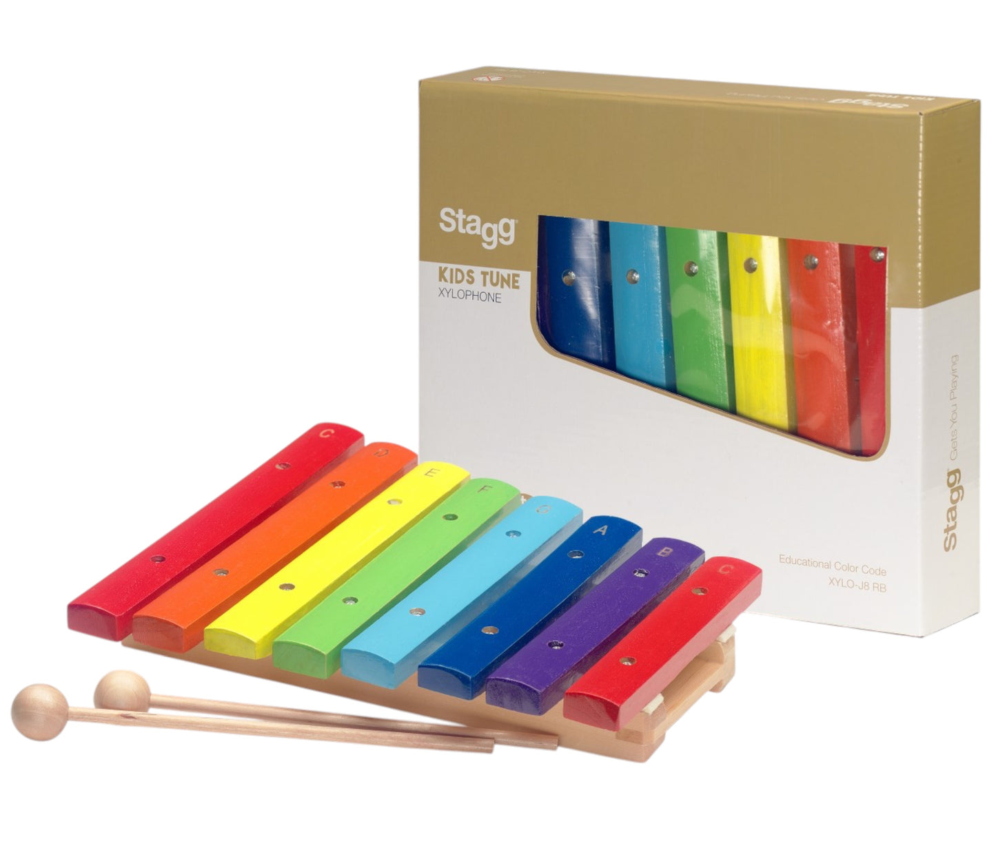Stagg Kids Tune Xylophone with 8 Rainbow Keys