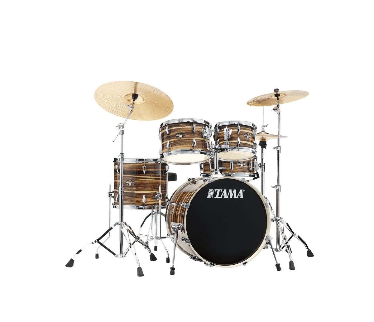 TAMA Imperialstar 20" 5-Piece Drum Kit in Coffee Teak Wrap with Hardware, front view