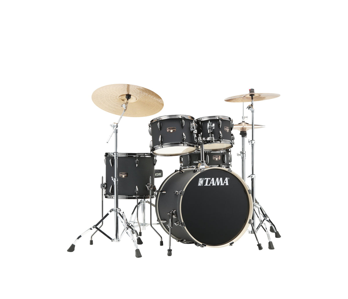 TAMA Imperialstar 20" 5-Piece Drum Kit in Blacked Out Black with Hardware, front view