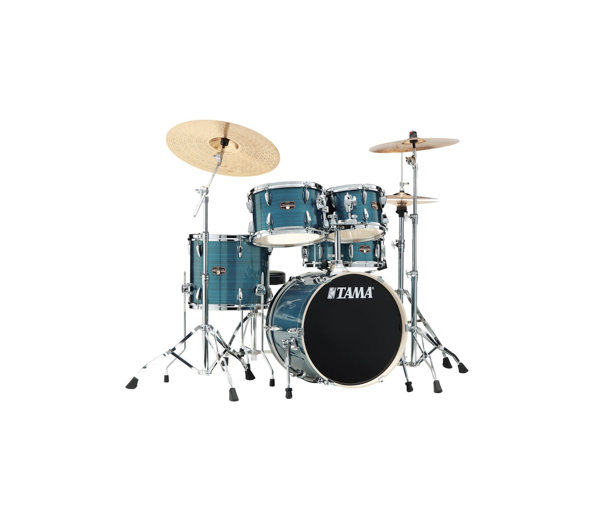 TAMA Imperialstar 18" 5-Piece Drum Kit in Hairline Blue with Hardware, front view