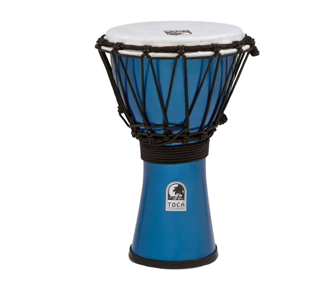 Toca Freestyle Coloursound 7" Rope Tuned Djembe in Metallic Blue