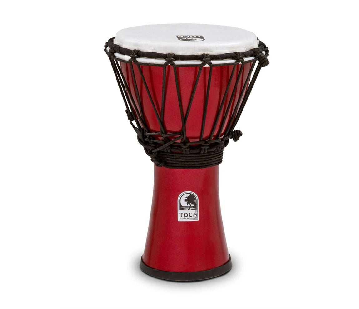Toca Freestyle Coloursound 7" Rope Tuned Djembe in Metallic Red