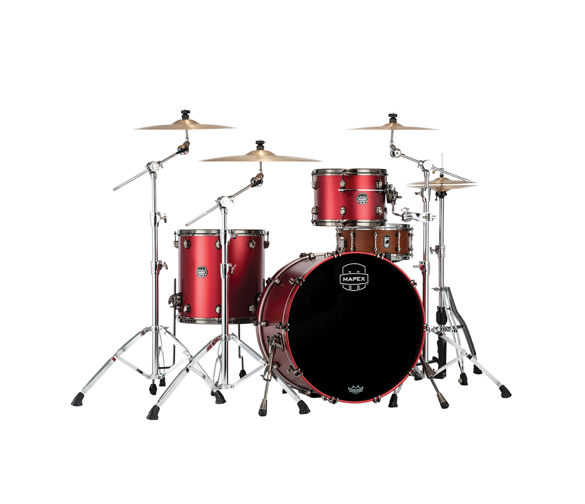 Mapex Saturn Evolution Hybrid Powerhouse Rock 3-Piece Shell Pack in Tuscan Red