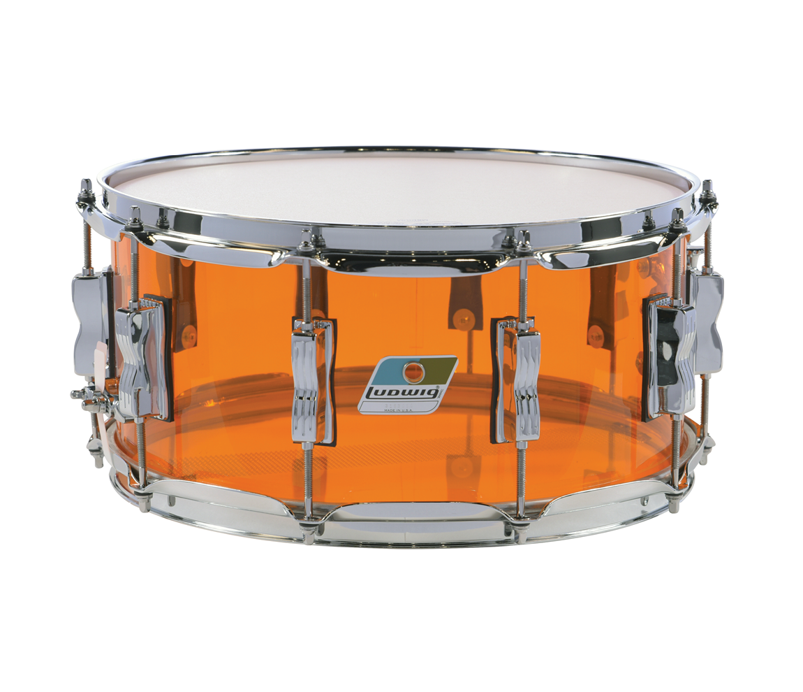 LUDWIG USA VISTALITE SNARE DRUM 14" X 6.5" IN AMBER FINISH - REDUCED