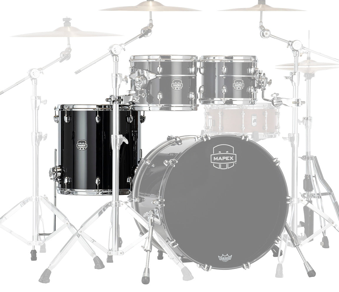 Mapex Saturn Evolution Maple Blend 16" x 14" Floor Tom In Piano Black
