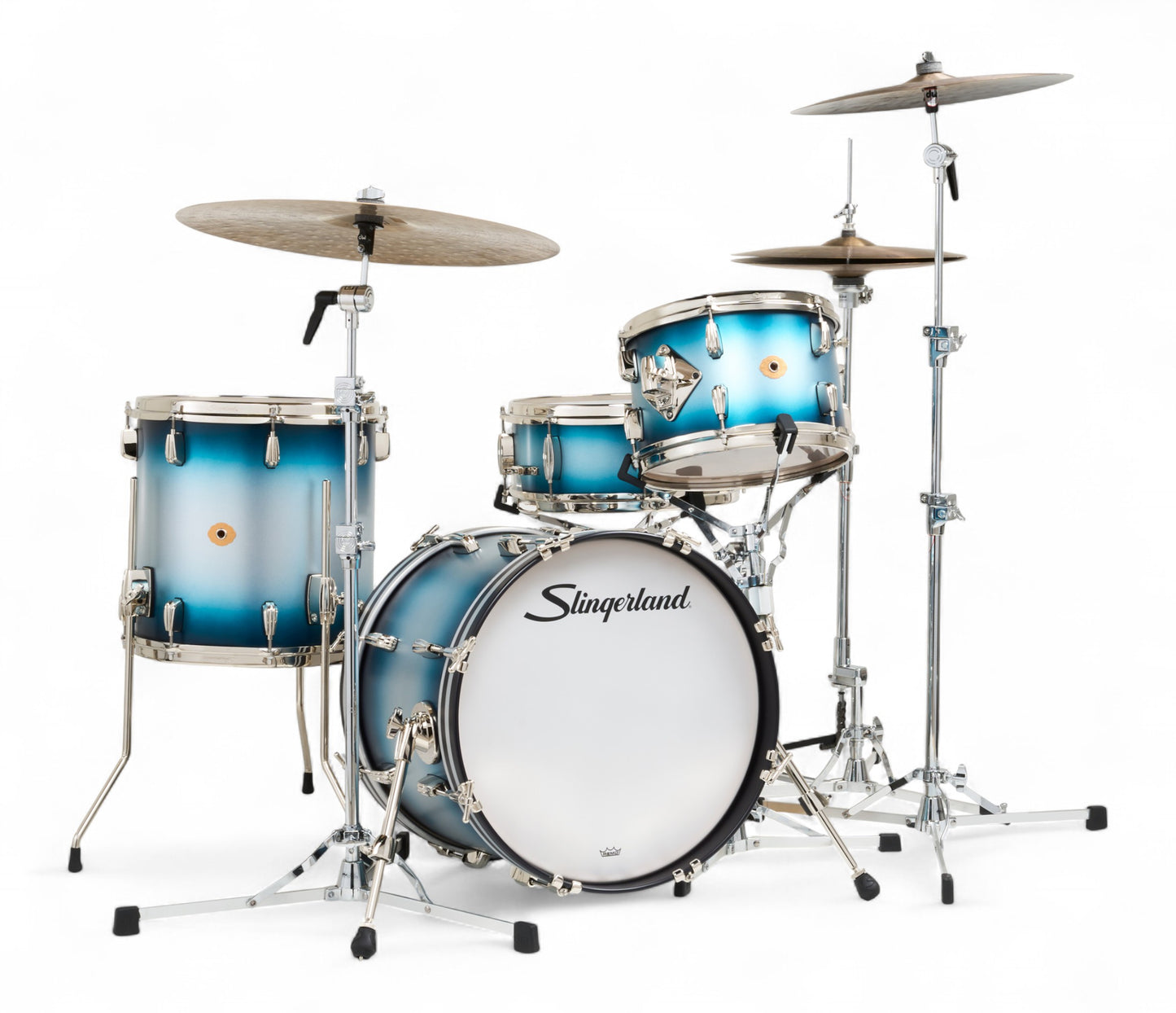 Slingerland Radio King 18" 4-Piece Shell Pack w/ Snare in Blue & Silver Lacquer 18/12/14/5.5sn
