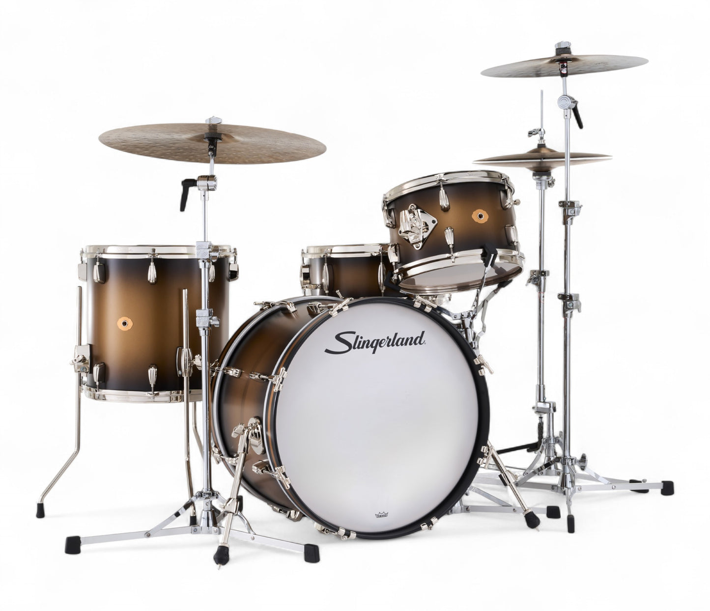 Slingerland Radio King 20" 4-Piece Shell Pack w/ Snare in Black & Gold Lacquer 20/12/14/5.5sn