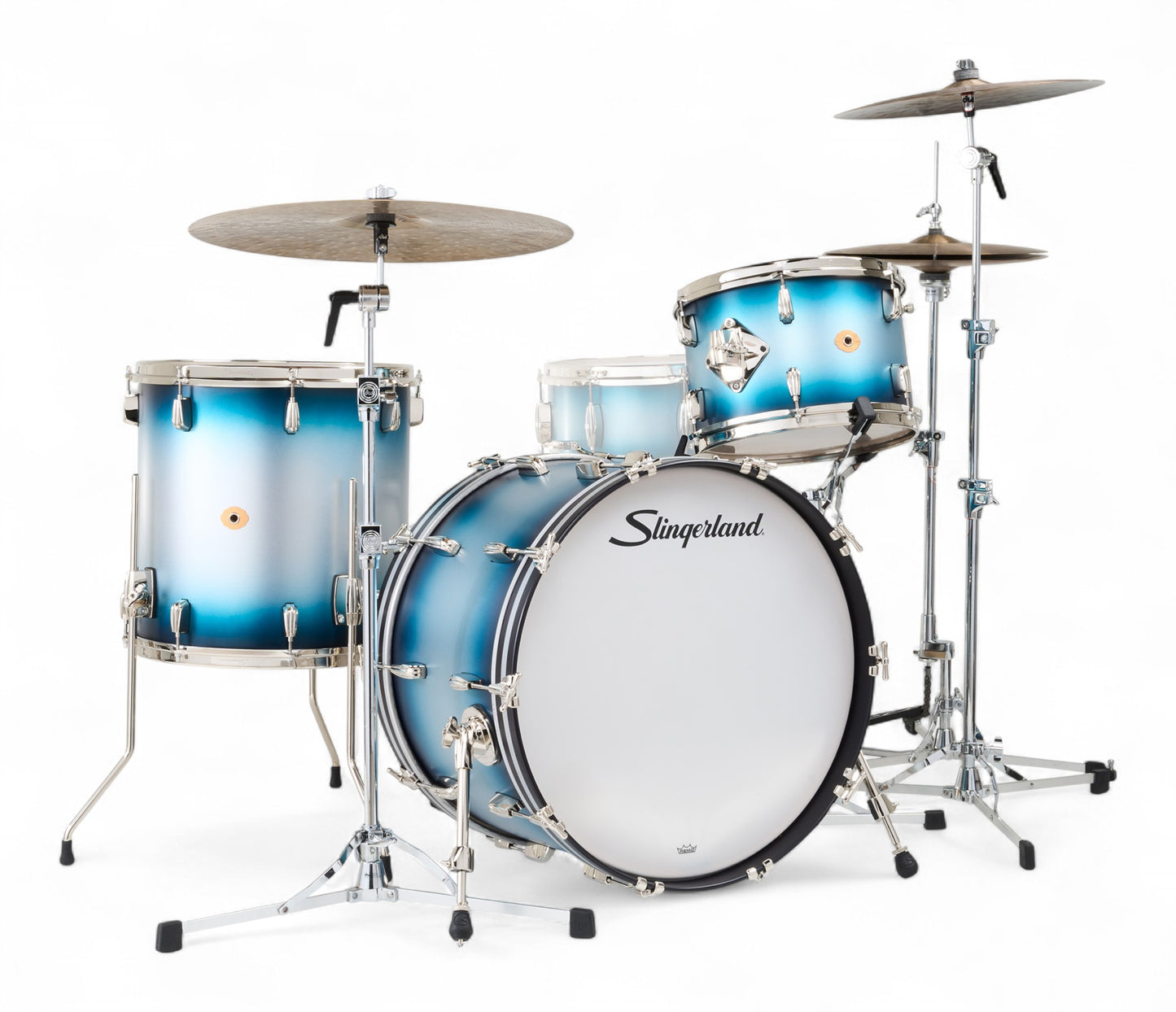 Slingerland Radio King 22" 3-Piece Shell Pack in Blue & Silver Lacquer 22/13/16