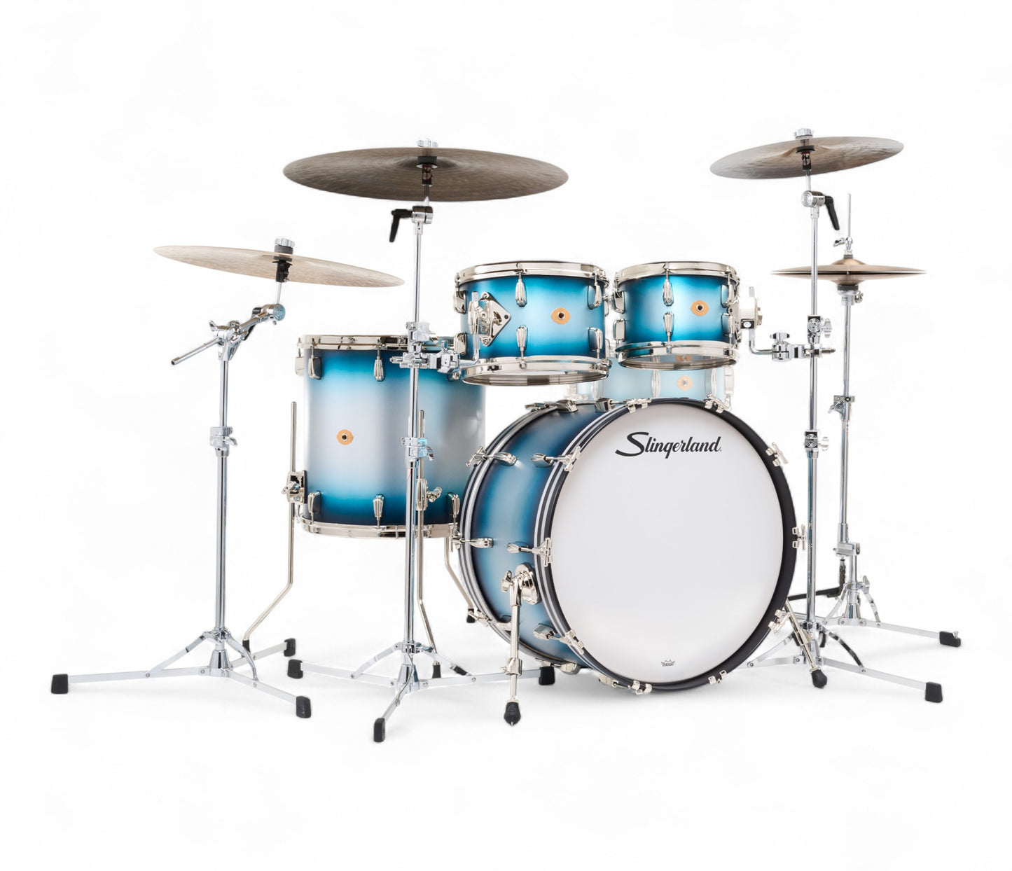 Slingerland Radio King 22" 4-Piece Shell Pack in Blue & Silver Lacquer 22/10/12/21