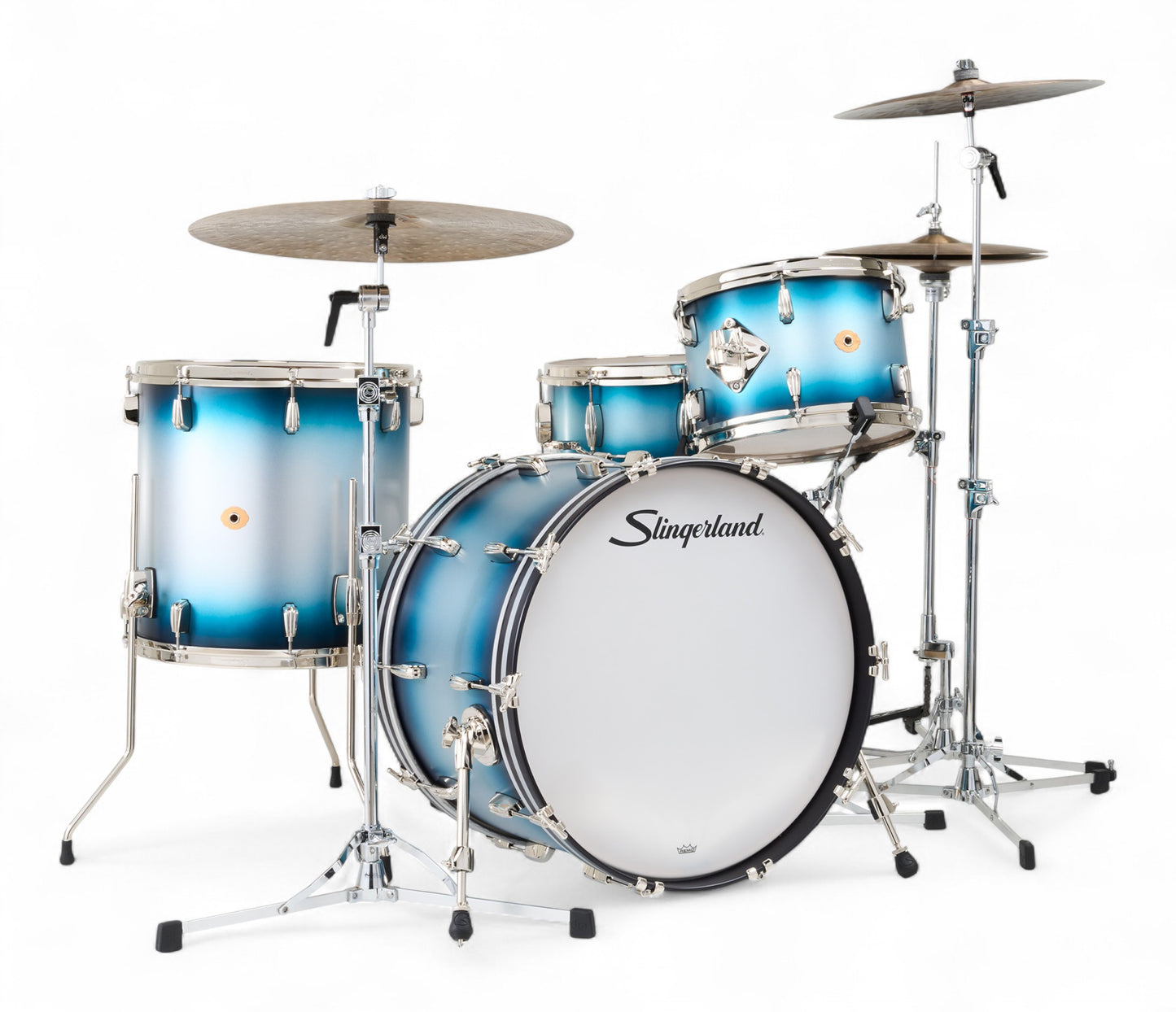 Slingerland Radio King 22" 4-Piece Shell Pack w/ Snare in Blue & Silver Lacquer 22/13/16/6.5sn