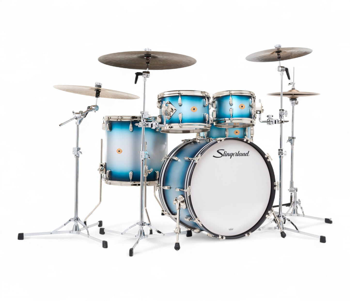 Slingerland Radio King 22" 5-Piece Shell Pack w/ Snare in Blue & Silver Lacquer 22/10/12/16/6.5sn